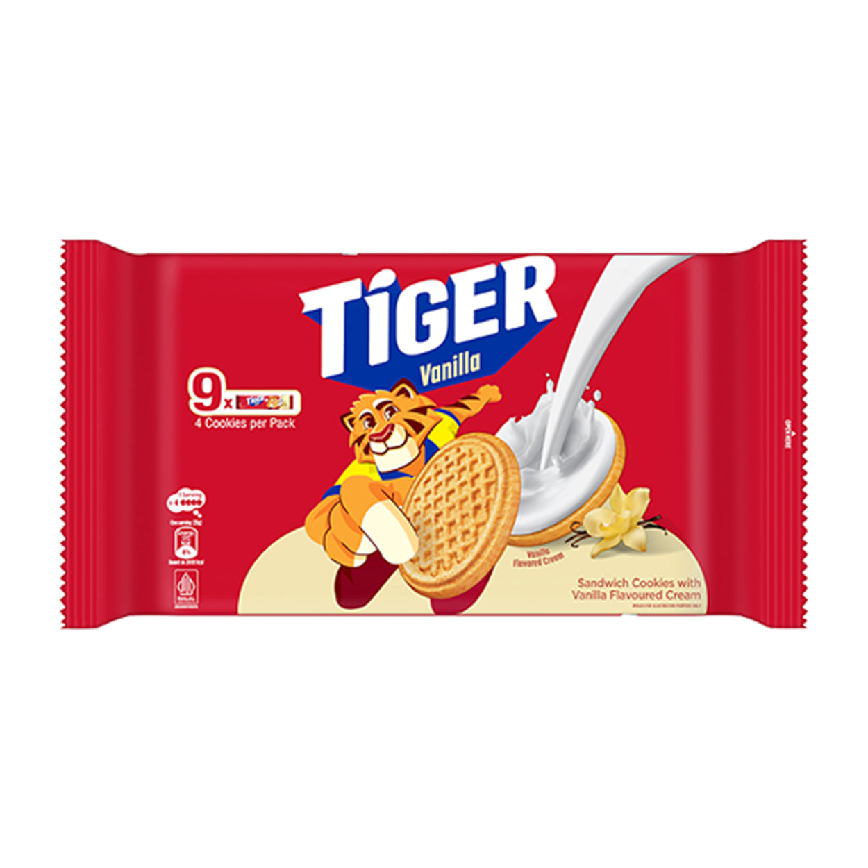 Tiger Golden Sandwich Cookies Vanilla 9x35g