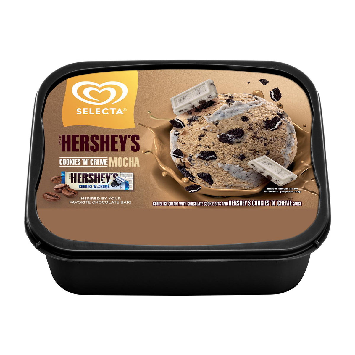 Selecta Hershey's Cookies 'N' Creme Mocha Ice Cream 1.25L