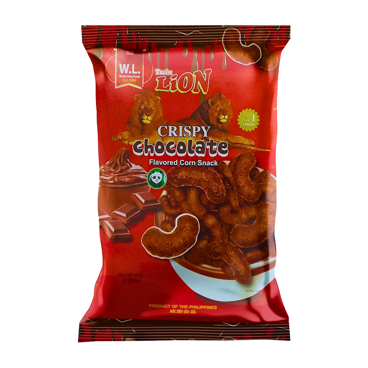 Twin Lion Crispy Chocolate Flavored Corn Snack 65g