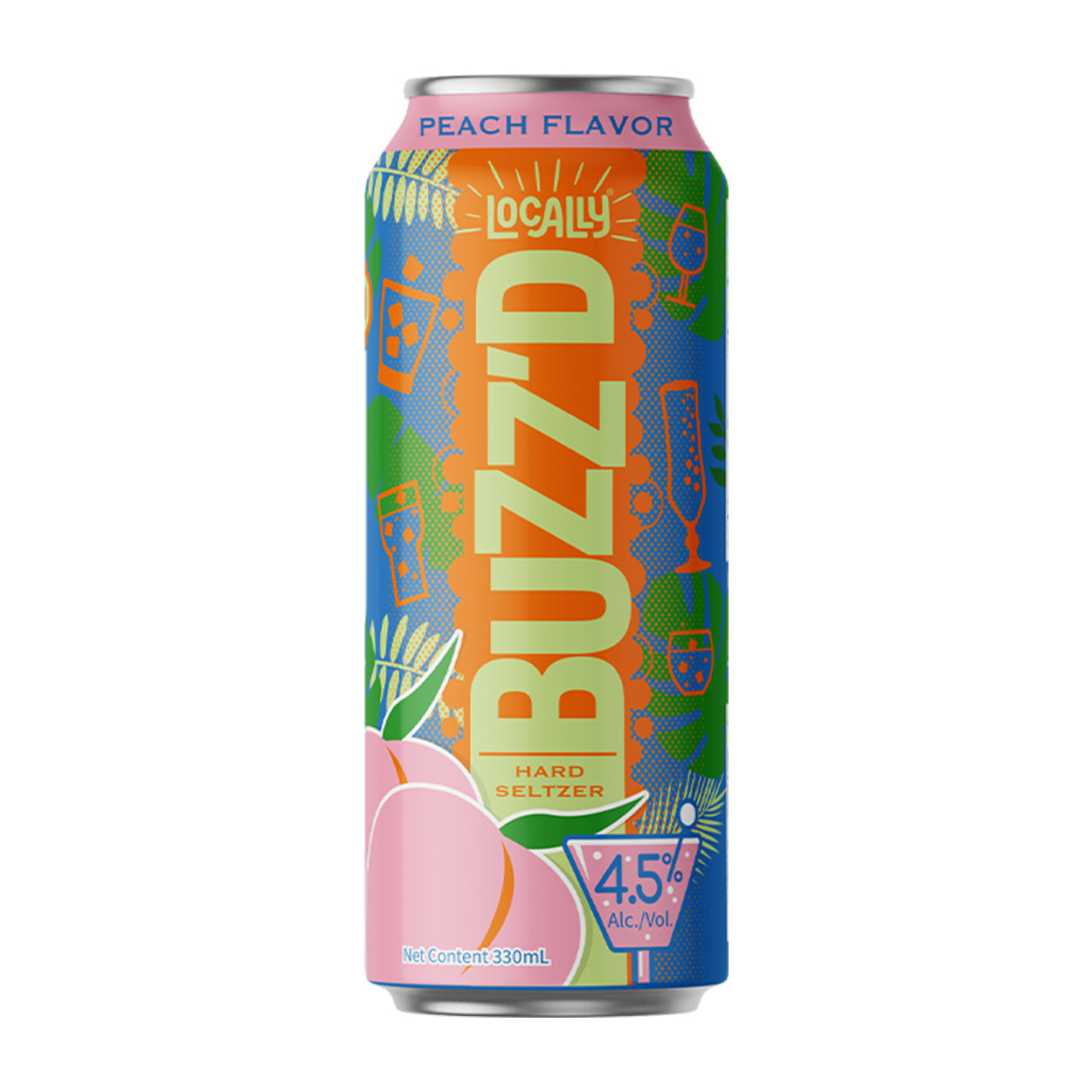 Locally Buzz'd Hard Seltzer Peach Flavor 330ml