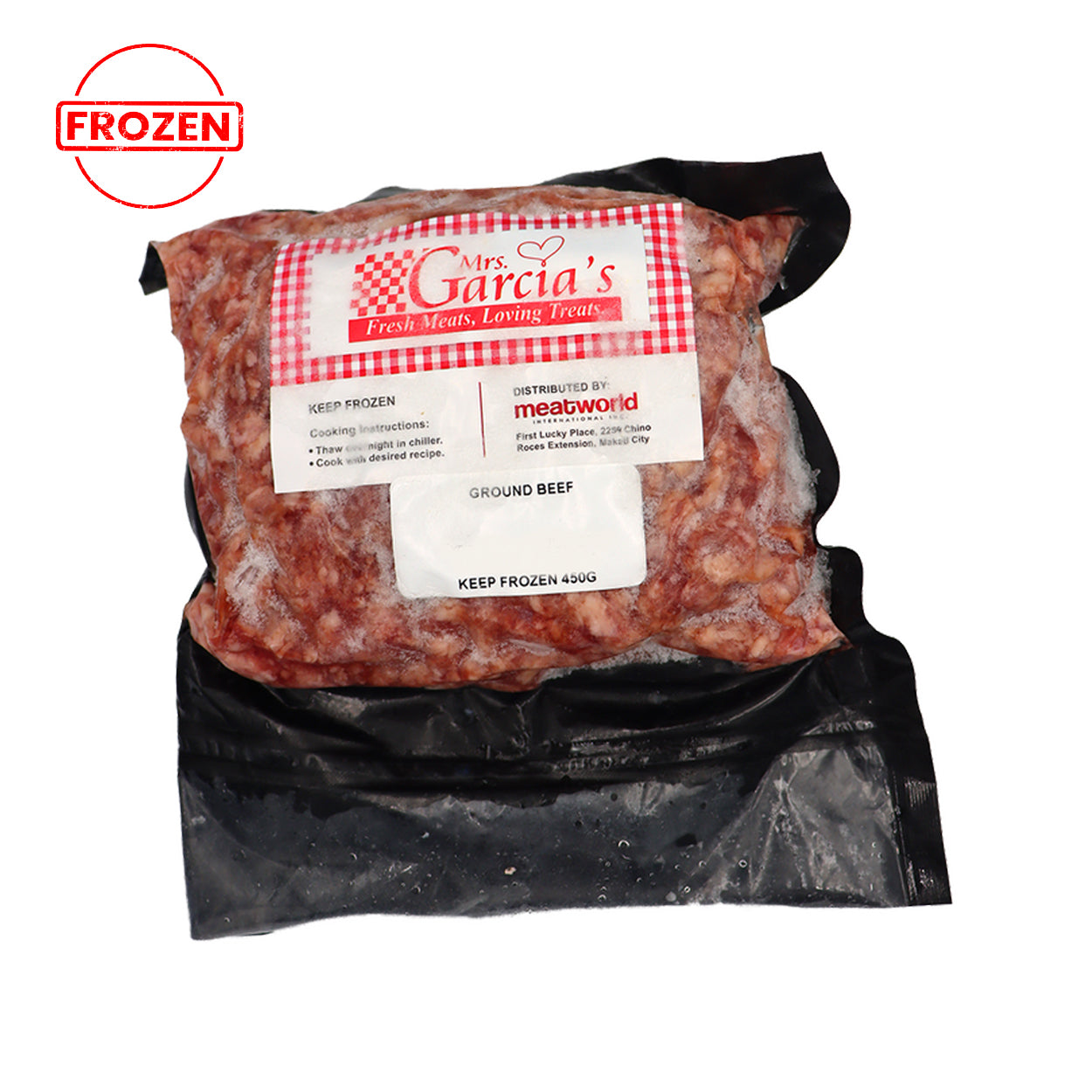 Mrs. Garcia's Ground Beef 450g Frozen Packed