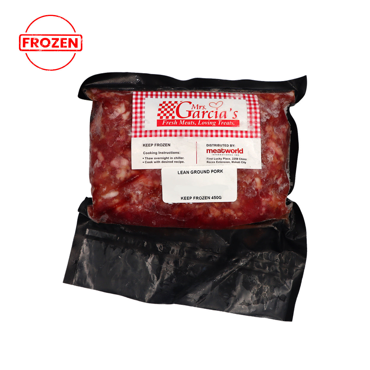 Mrs. Garcia's Lean Ground Pork 450g Frozen Packed