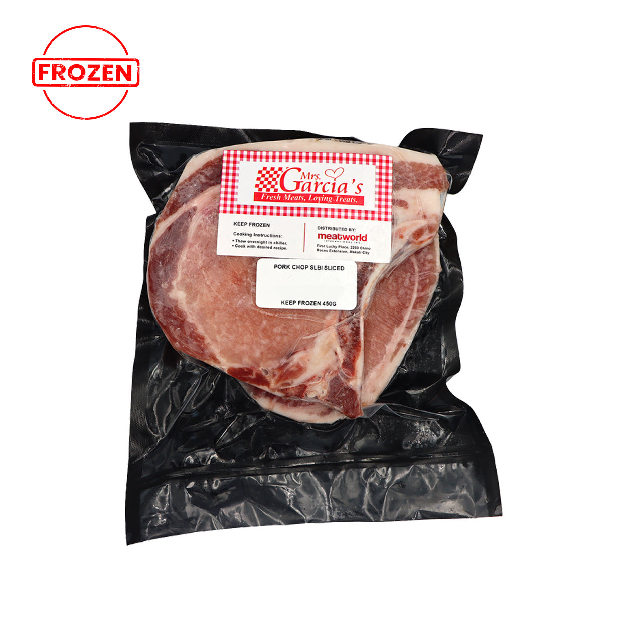 Mrs. Garcia's Pork Chop SLBI Sliced 450g Frozen Packed