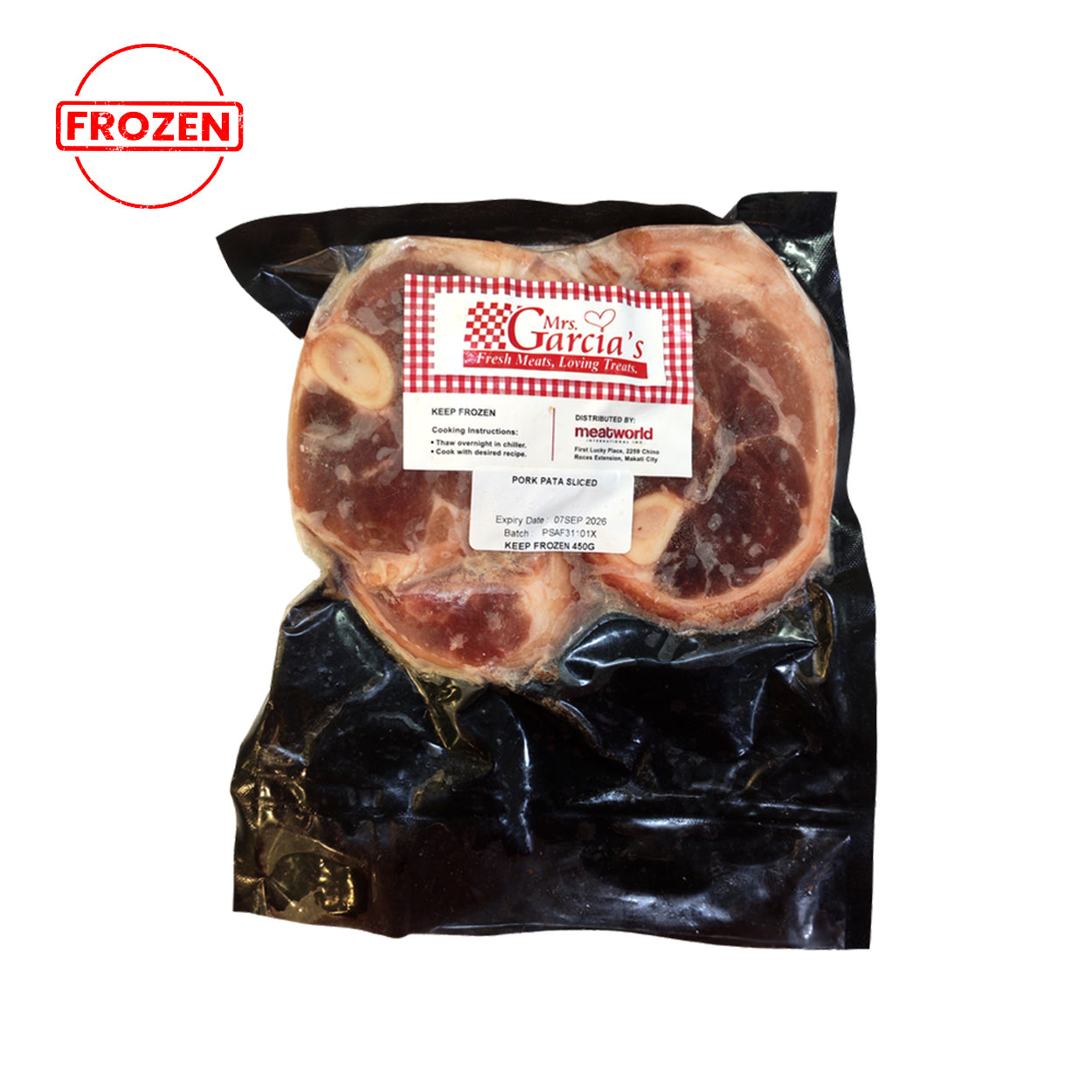 Mrs. Garcia's Pork Pata Slice 450g Frozen Packed