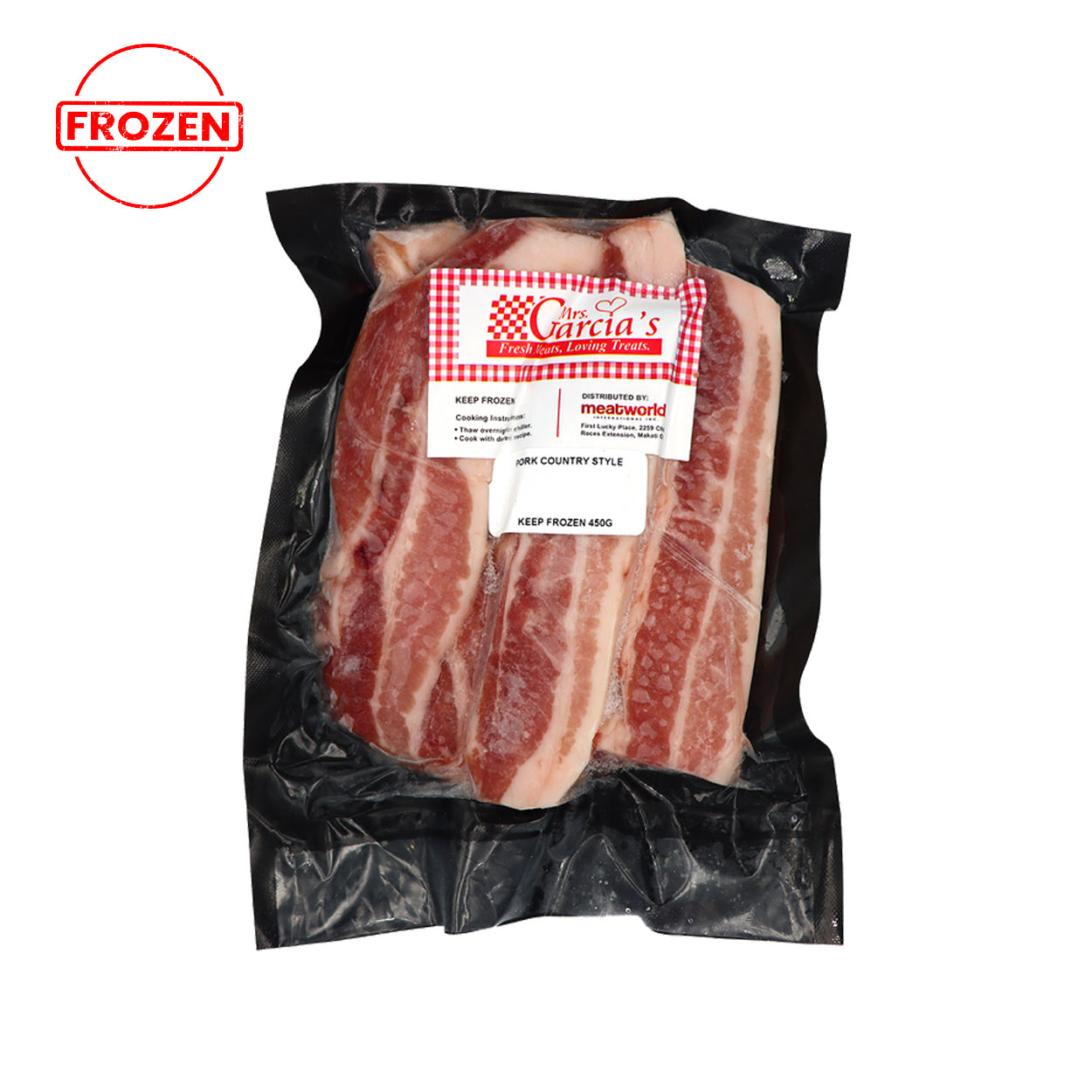 Mrs. Garcia's Pork Country Style 450g Frozen Packed