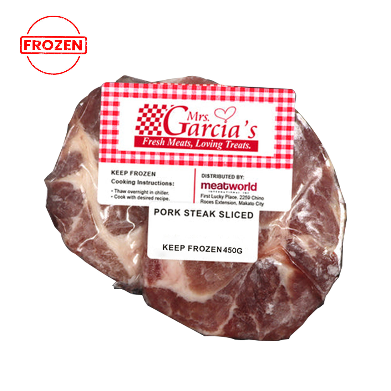 Mrs. Garcia's Pork Steak Sliced 450g Frozen Packed