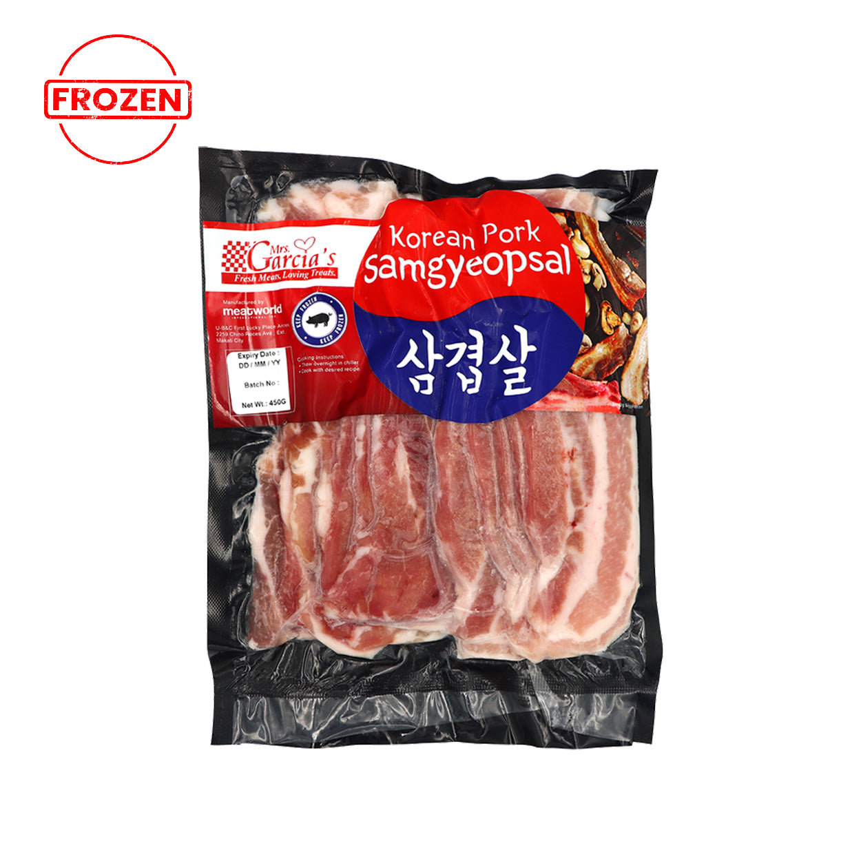 Mrs. Garcia's Korean Pork Samgyeopsal 450g Frozen Packed
