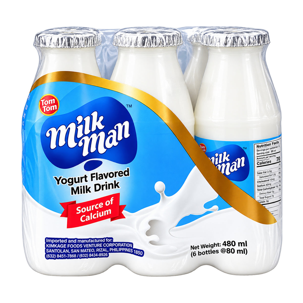 Milk Man Yogurt Flavored Milk Drink Original 6x80ml