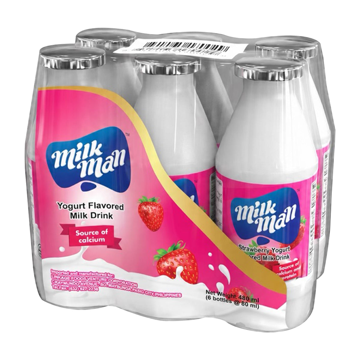 Milk Man Yogurt Flavored Milk Drink Strawberry 6x80ml