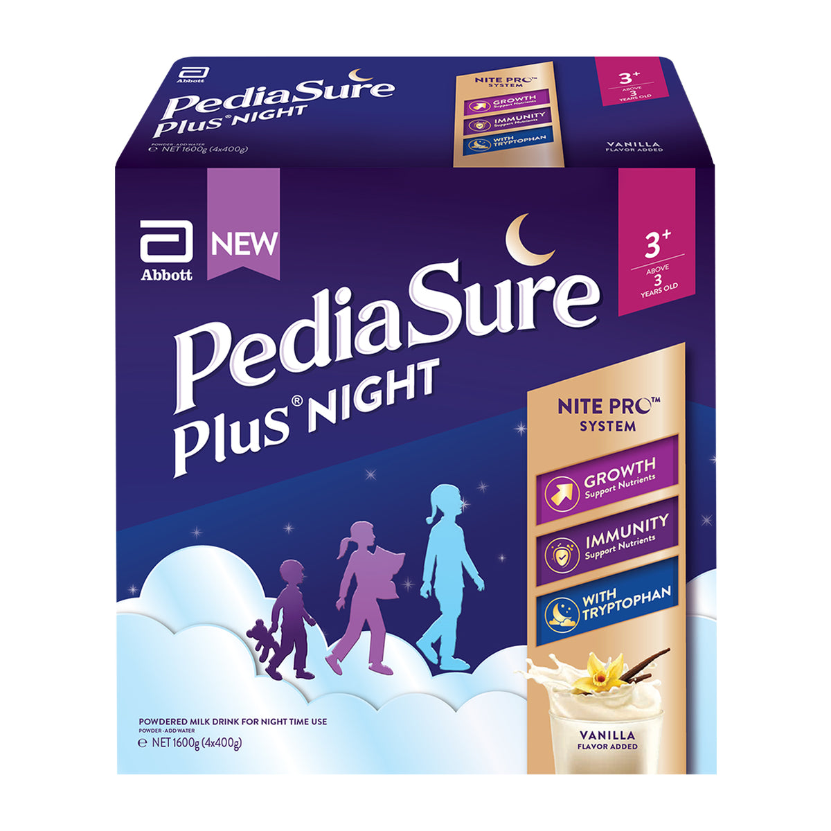 PediaSure PlusNight 3+ Above 3Y.O. PowderedMilkDrink Vanilla1600g