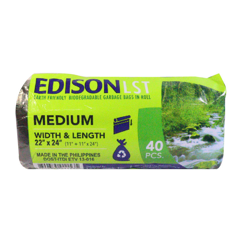 Edison Garbage Roll Bag Black Medium 40s