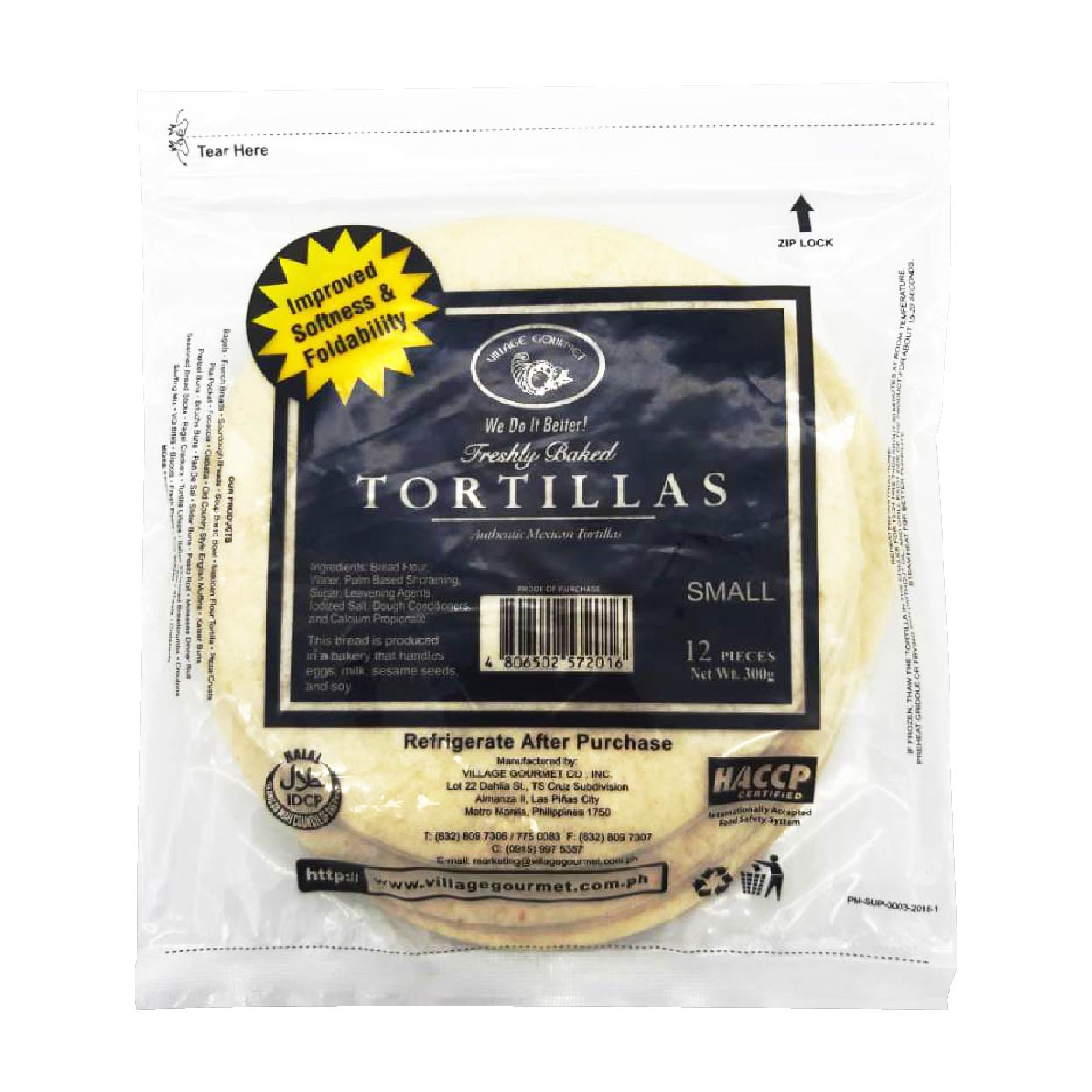 Village Gourmet Authentic Mexican Tortillas Small 12pcs