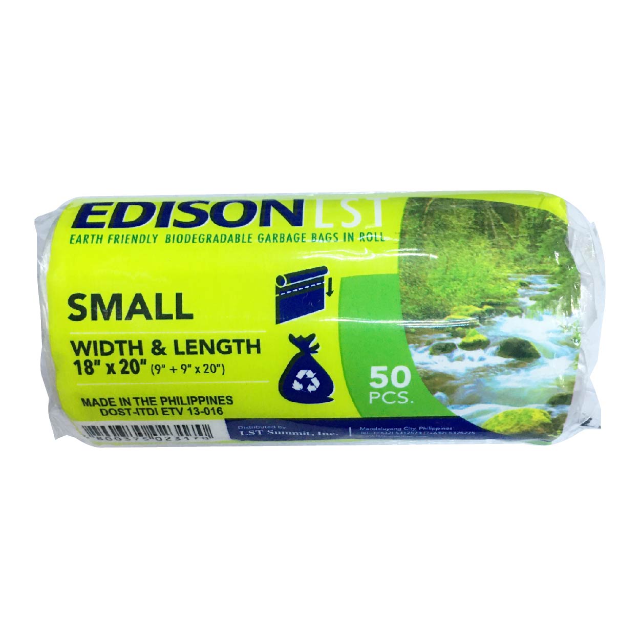 Edison Biodegradable Garbage Bags in Roll Transparent S 50s