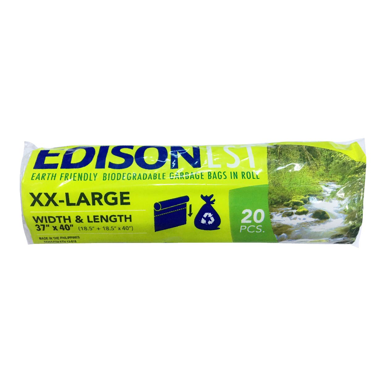 Edison Biodegradable Garbage Bags in Roll Transparent XXL 20s