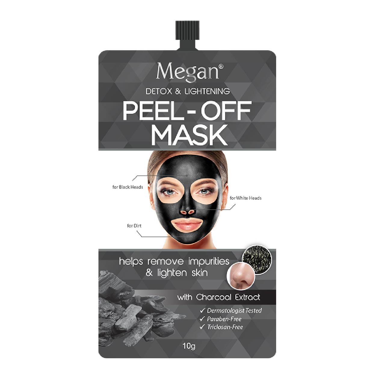 Megan Peel-Off Clay Mask with Charcoal Extract 10g