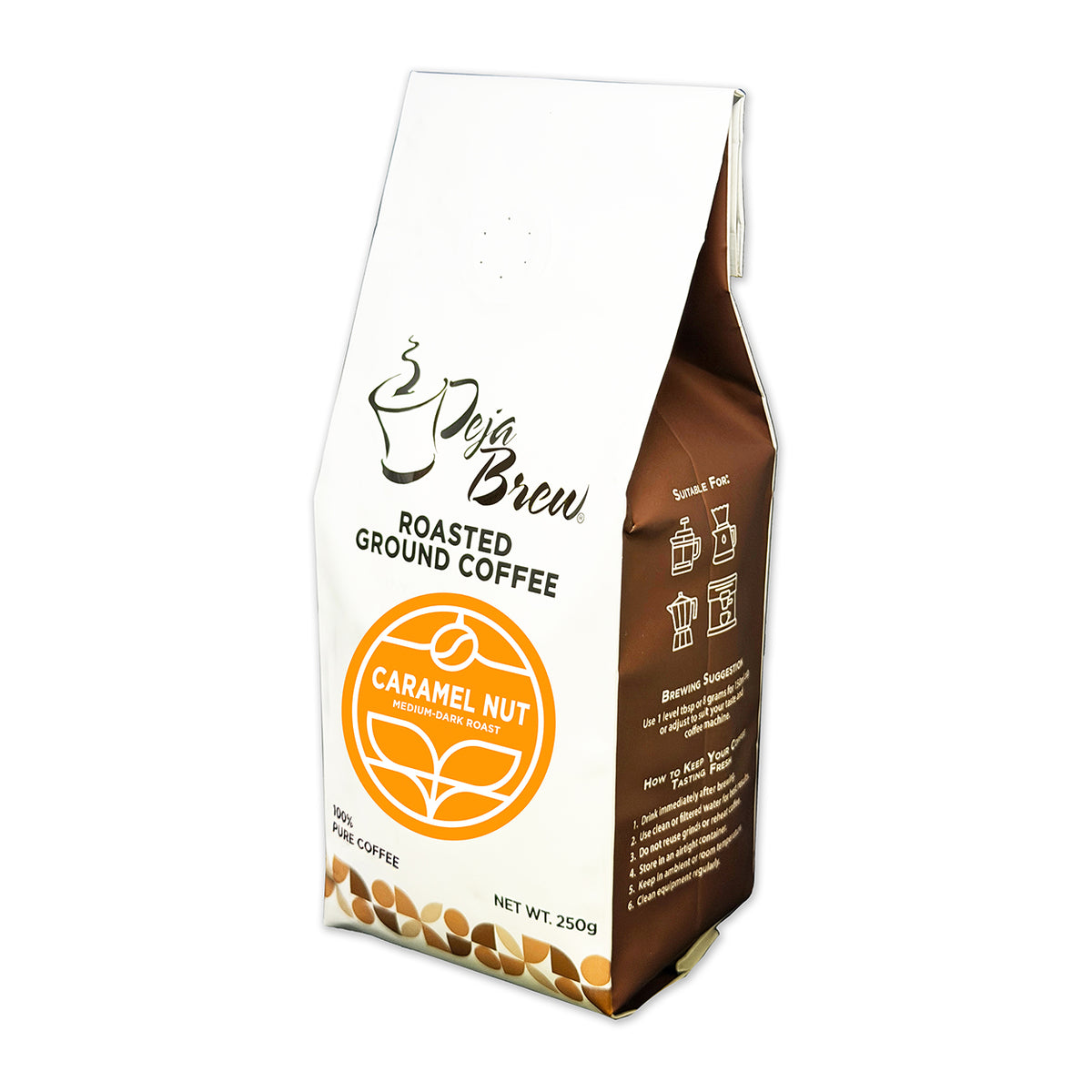 Deja Brew Roasted Ground Coffee Caramel Nut Medium Dark Roast250g