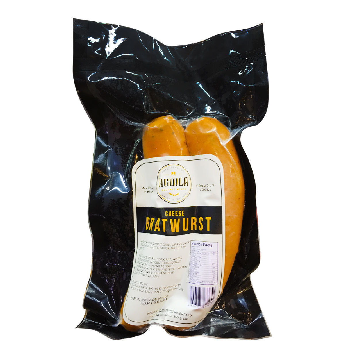 Aguila Bratwurst with Cheese Sausage 250g