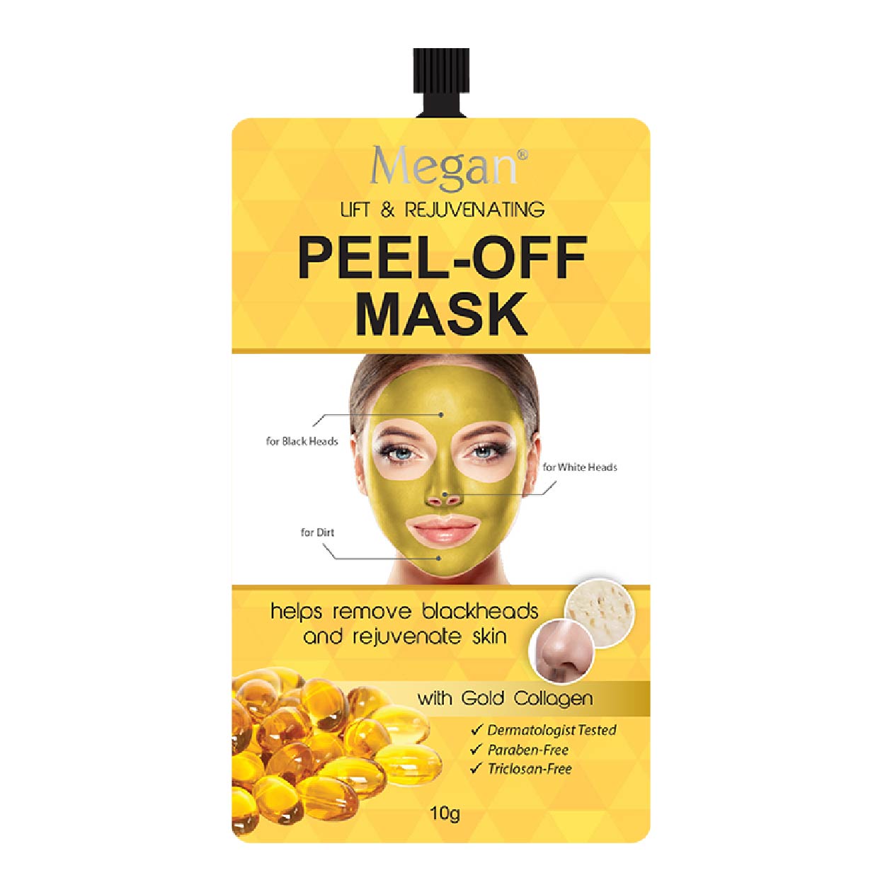 Megan Peel-Off Gel Mask with Gold Collagen 10g