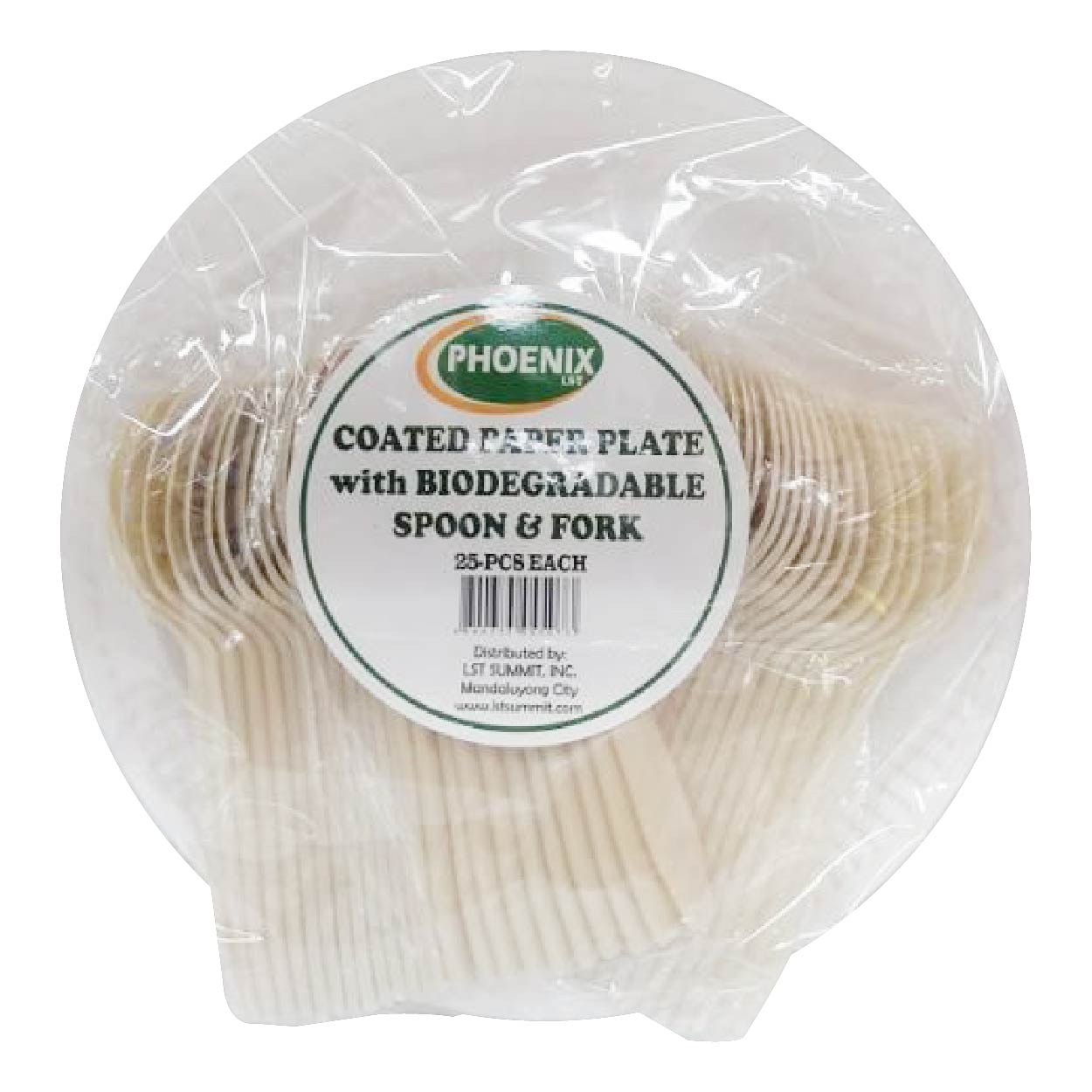 Phoenix Coated Paper Plate Biodegradable Spoon & Fork 25s each