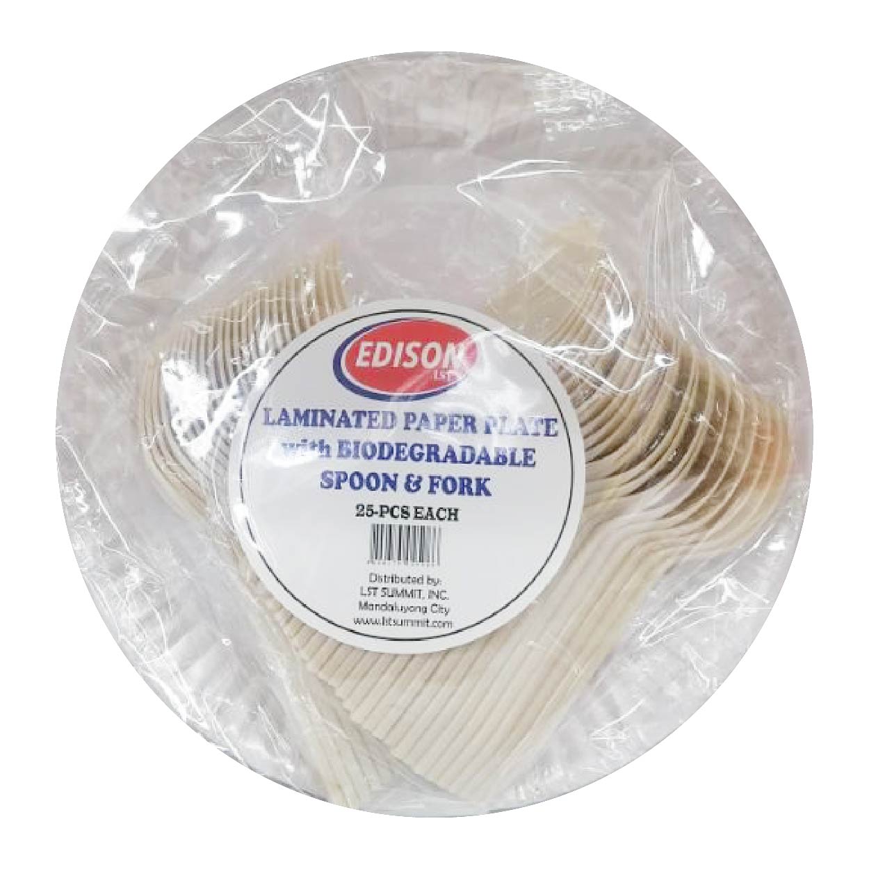Edison Laminated Paper Plate Biodegradable Spoon & Fork 25s each