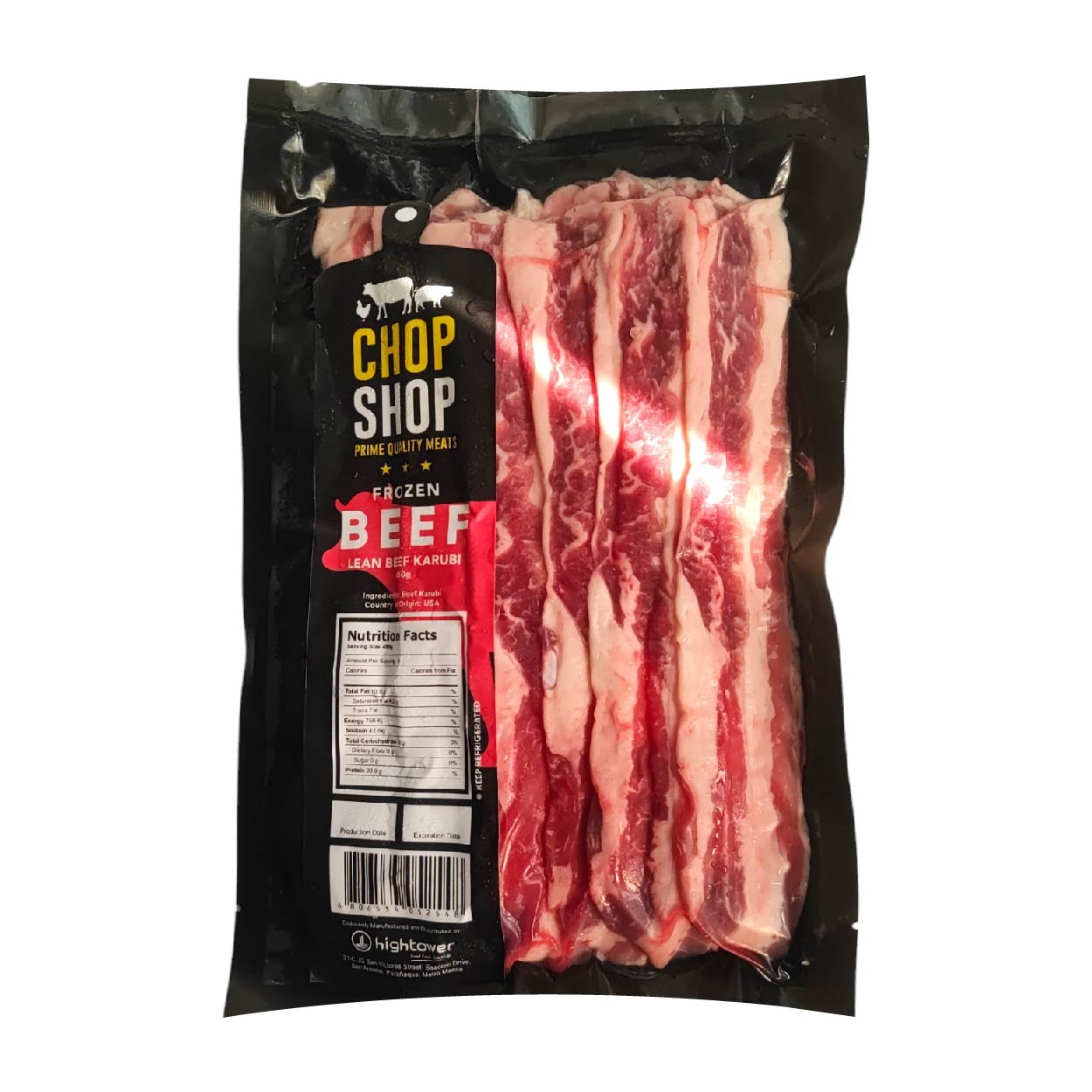 Chop Shop Premium Lean Beef Karubi 450g Frozen Pack