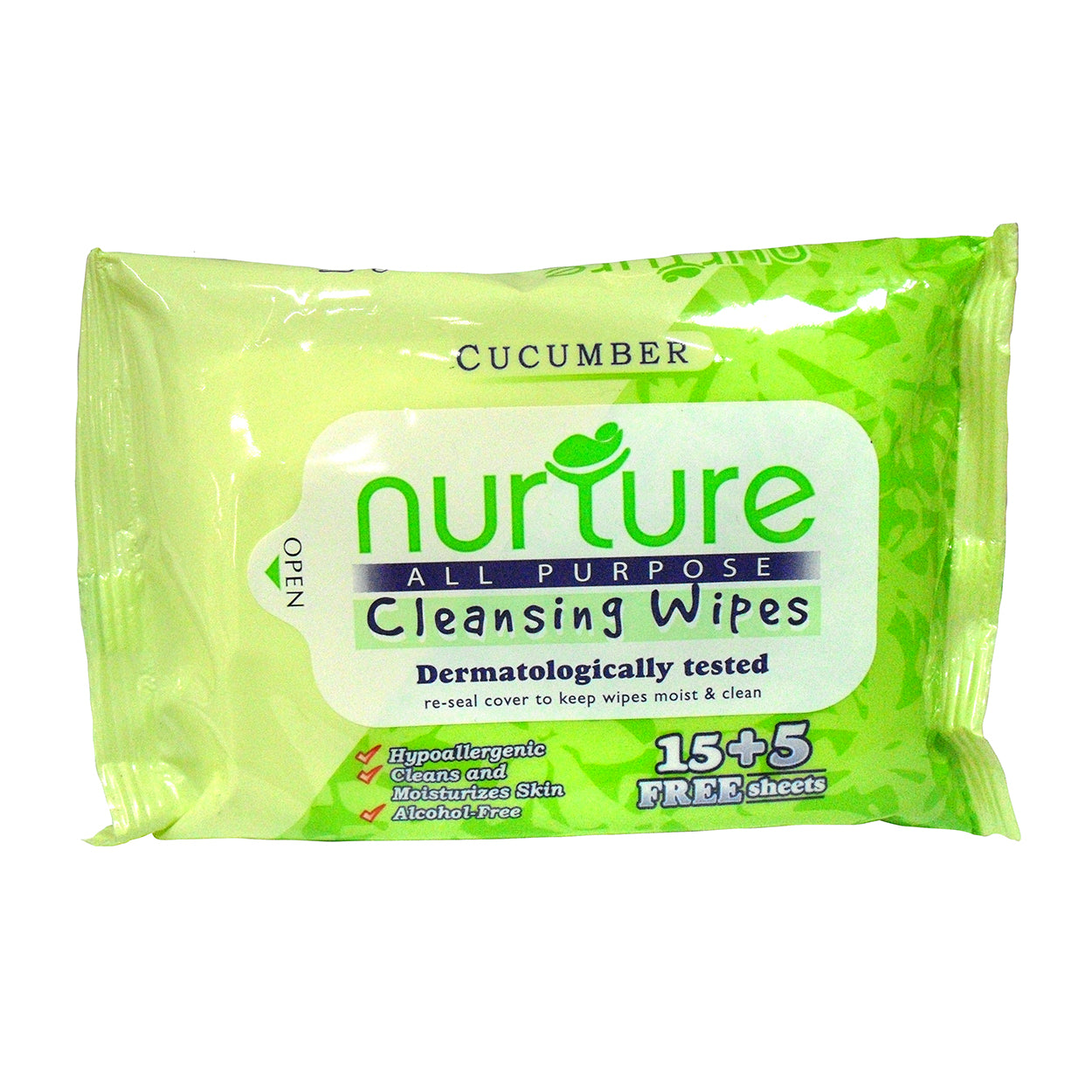Nurture All Purpose Cleansing Wipes Cucumber 15s + 5 Free