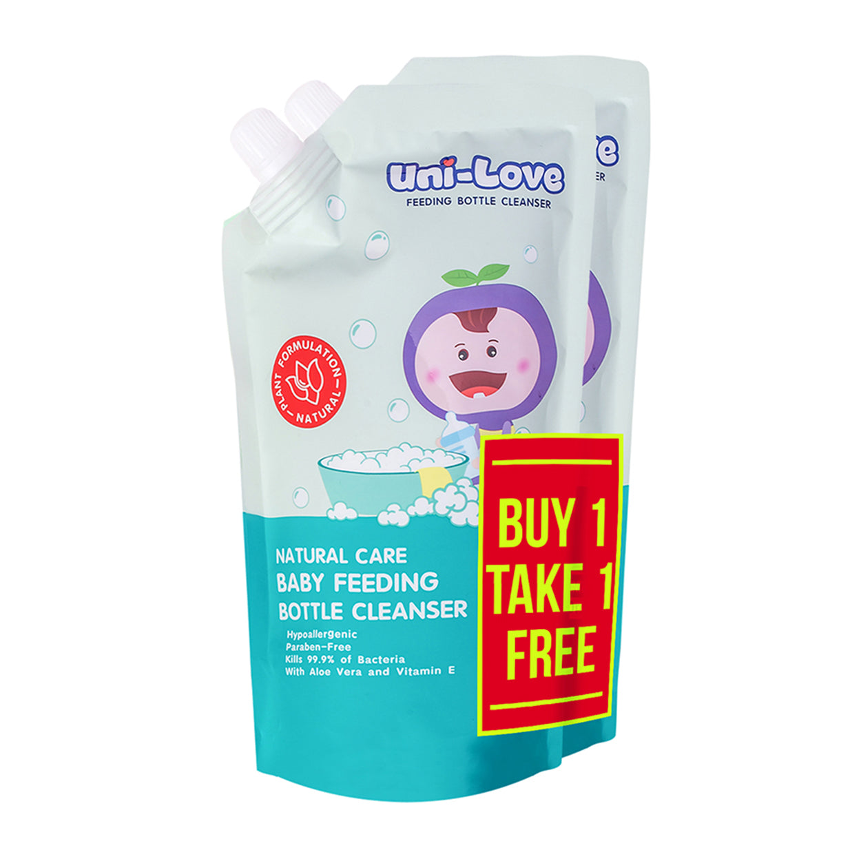 Uni-Love Baby Feeding Bottle Cleanser 500ml Refill Buy 1 Take 1