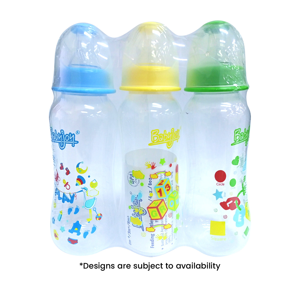 Babyjoy Feeding Bottle Decorated Collection Pack of 3s 8oz