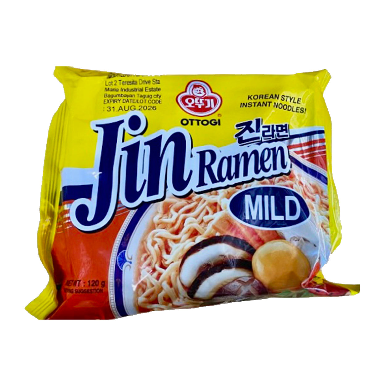 Ottogi Jin Ramen Mild Instant Noodles Pouch 120g