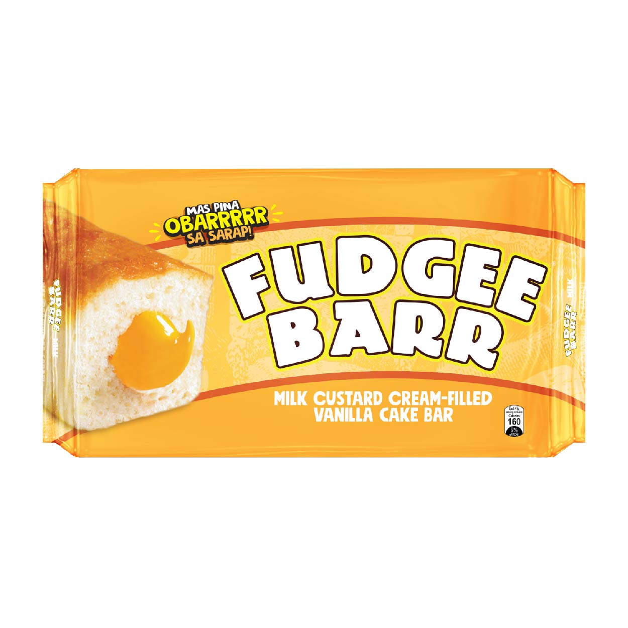 Fudgee Barr Milk Custard Cream-Filled Vanilla Cake Bar 10x39g