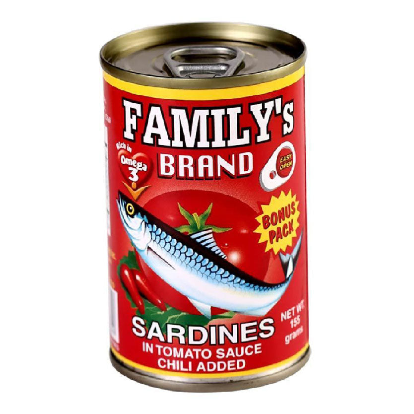 Family's Brand Sardines in Tomato Sauce Chili Red Easy Open 155g