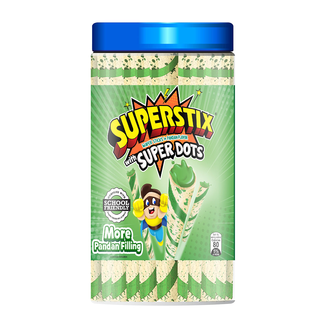 Super Stix Wafer Sticks in Pandan Flavor with Super Dots 480g