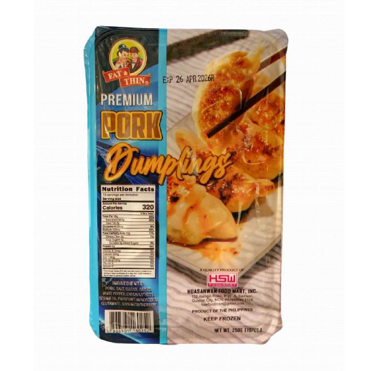 Fat & Thin Premium Pork Dumpling 250g 15s