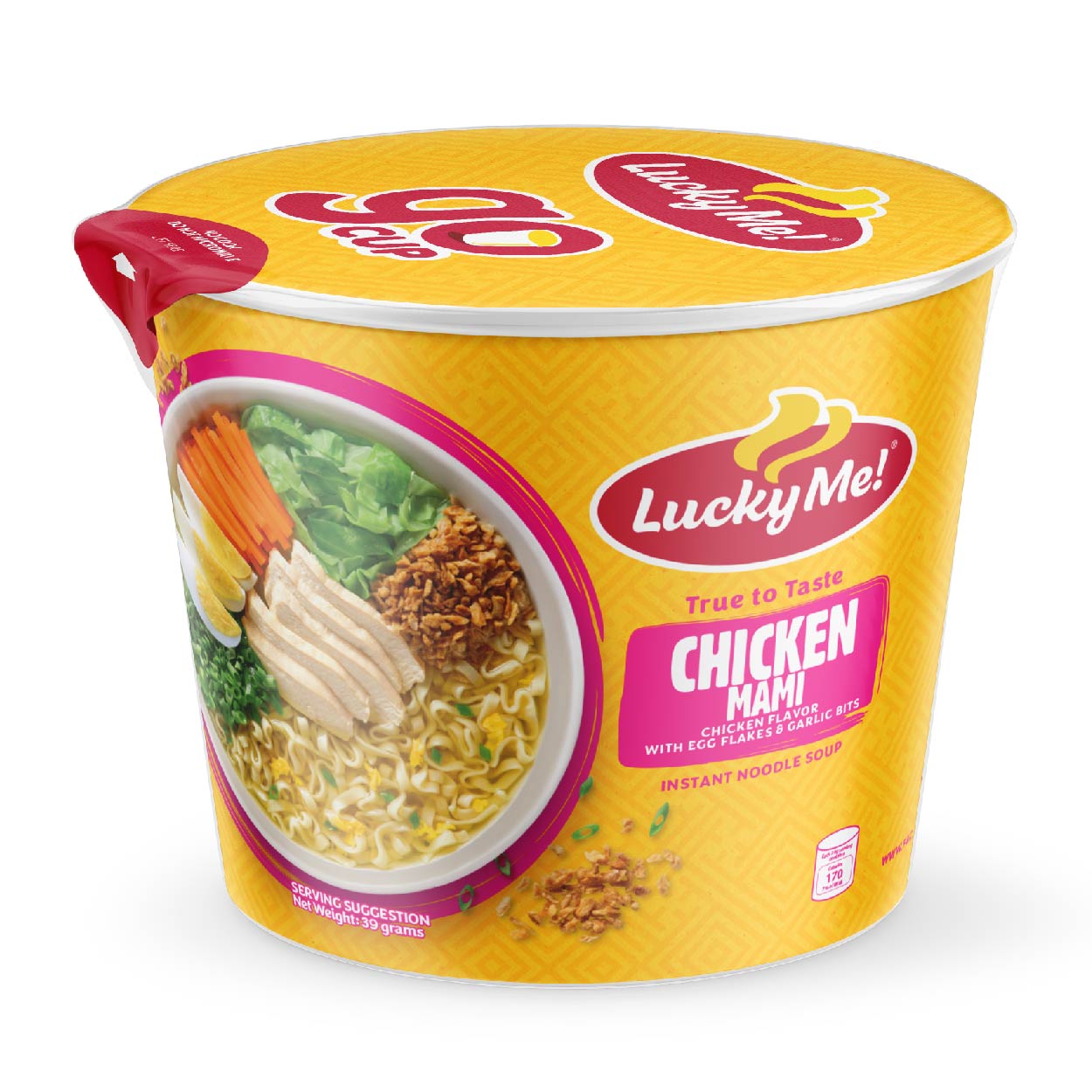 Lucky Me Instant Noodle Soup Chicken Mami Go Cup 39g