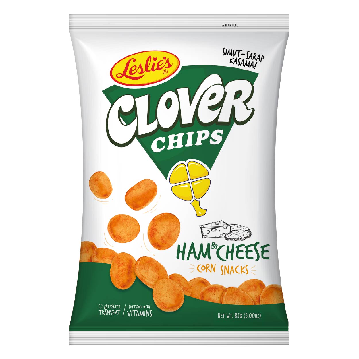 Clover Chips Corn Snacks Ham & Cheese 85g