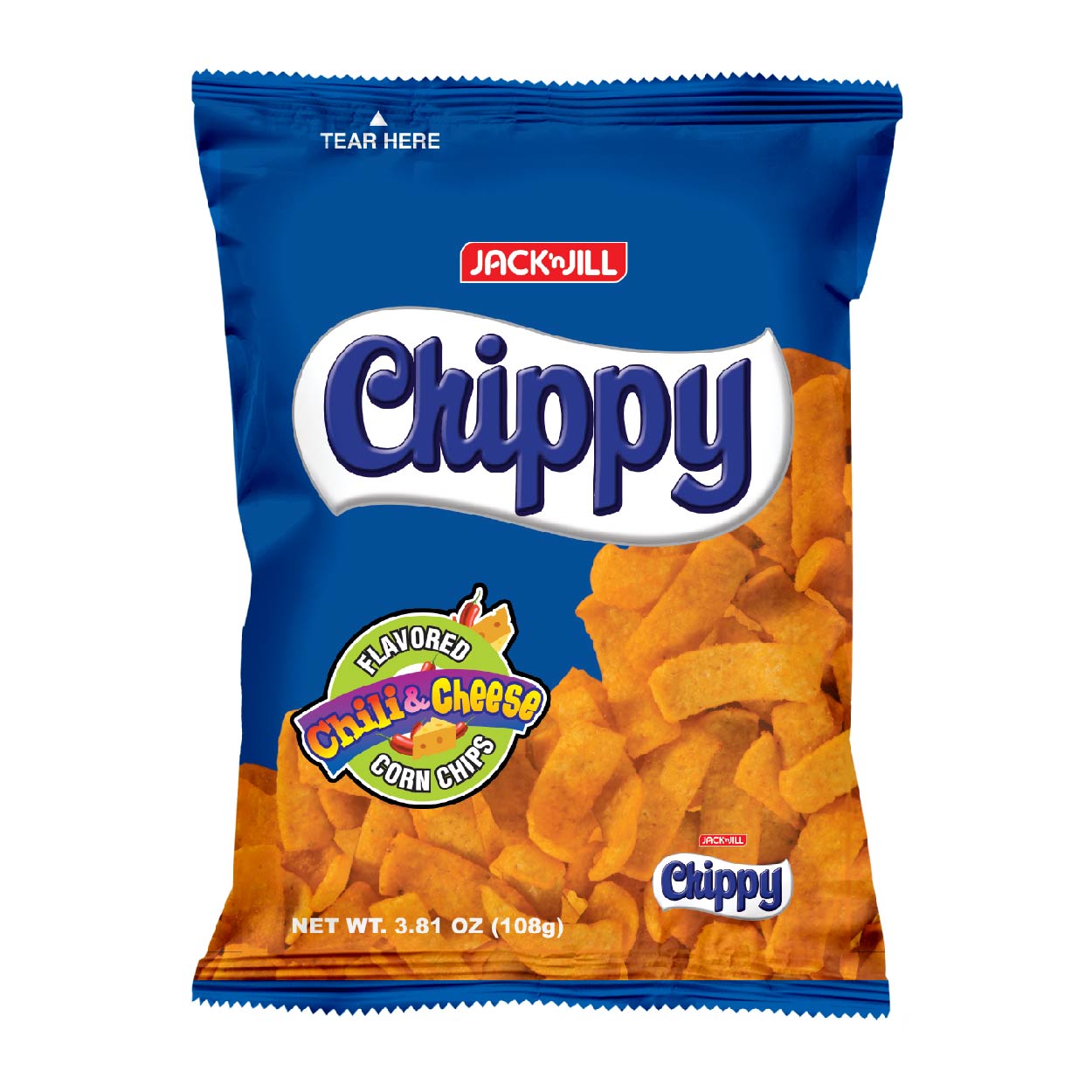 J&J Chippy Corn Chips Chili & Cheese 108g