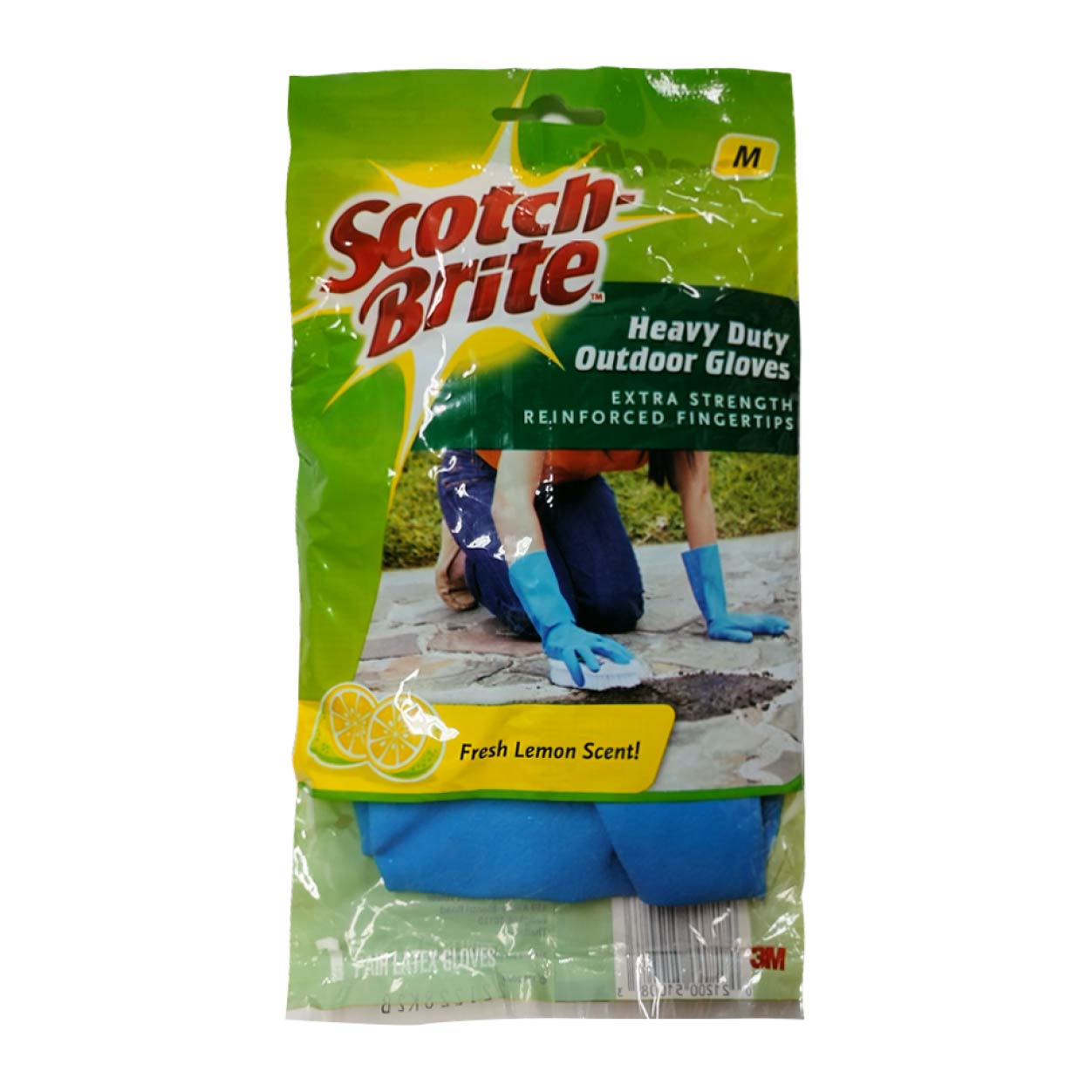 3M Scotch-Brite Heavy Duty Outdoor Gloves FreshLemon Scent Medium