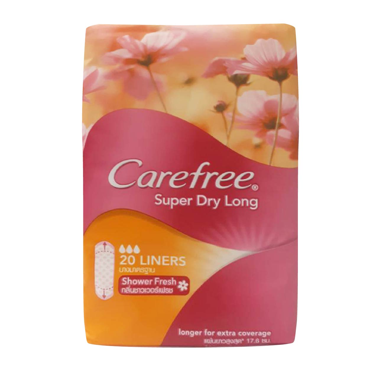 Carefree Super Dry Long Pantyliner Shower Fresh 20s