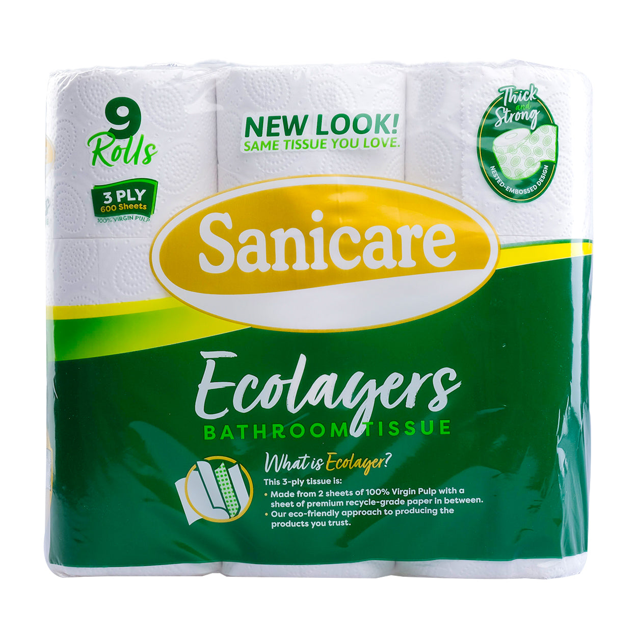 Sanicare Bathroom Tissue Ecolayers 3 Ply 600 sheets 9 Rolls