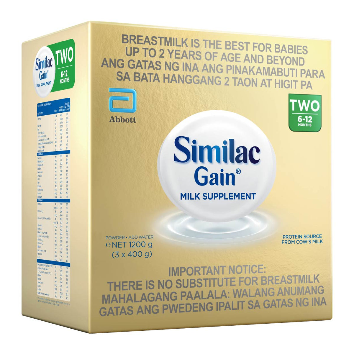 Similac gain 6 hot sale to 12 months