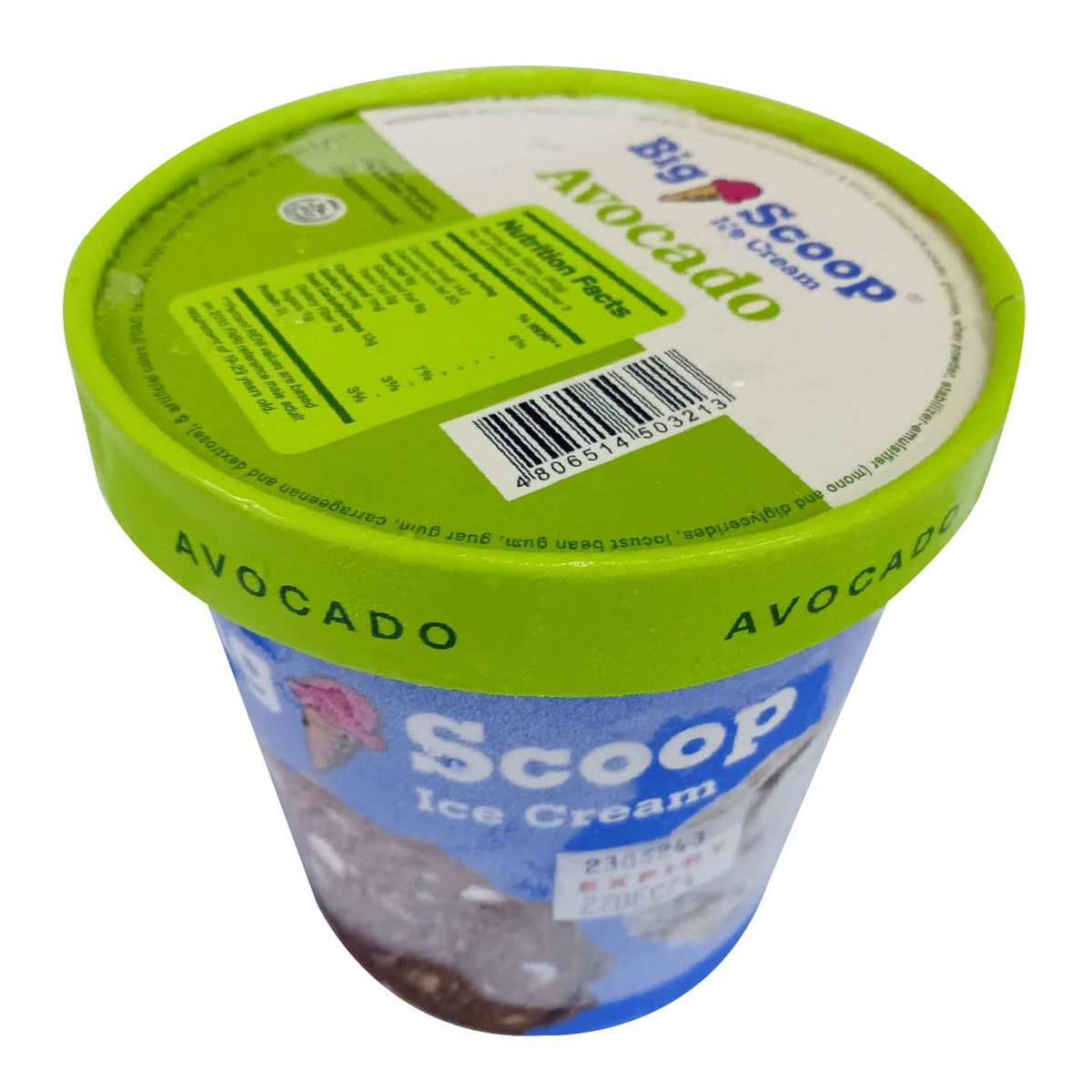 Big Scoop Avocado Ice Cream Pint 473ml
