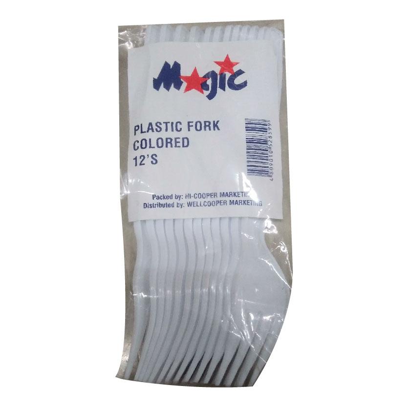 Magic Disposable Plastic Fork Colored 12s