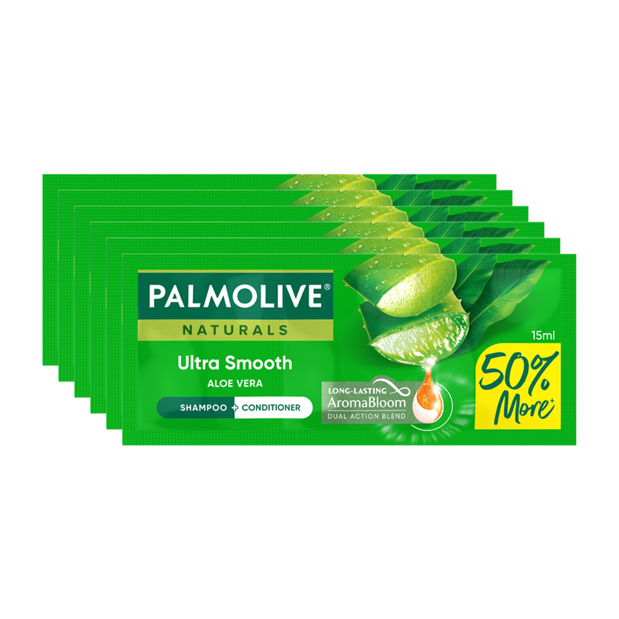 Palmolive Naturals Shampoo Ultra Smooth Green 6x15ml