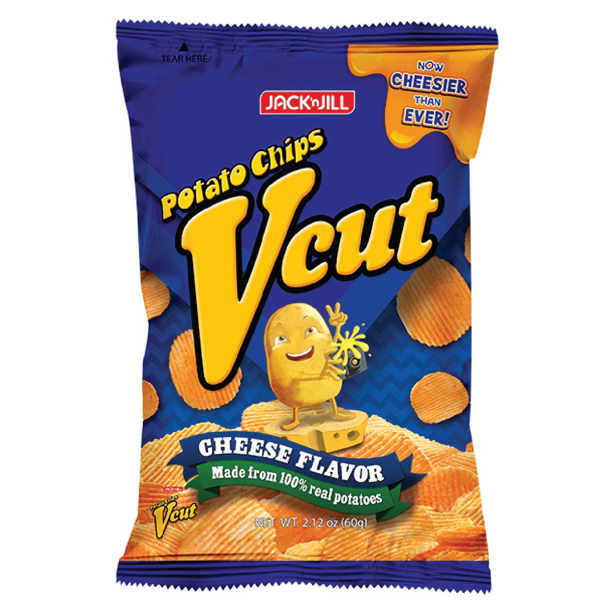 Jack n Jill Potato Chips V-Cut Cheese 60g