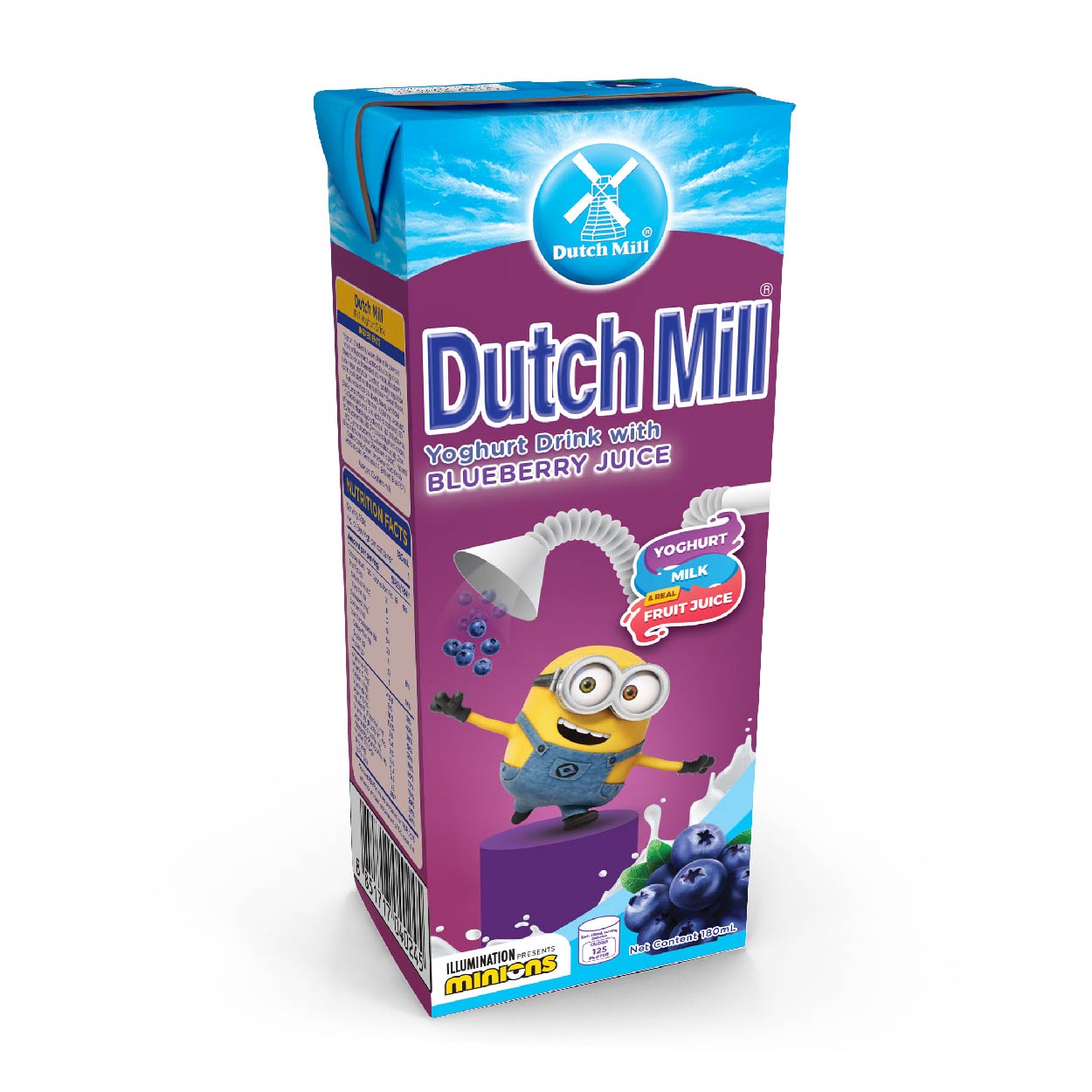 Dutch Mill Yoghurt Drink Blueberry 180ml