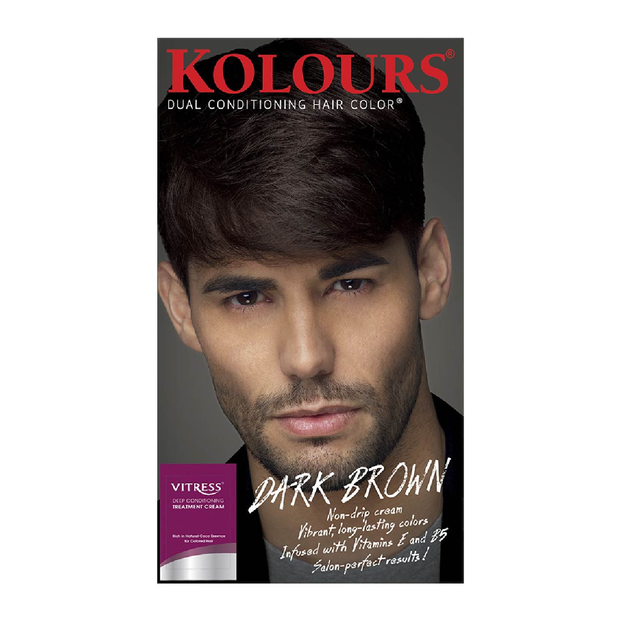 Kolours Dual Conditioning Hair Color Men Dark Brown 120ml