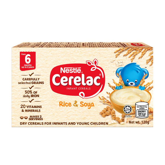 Nestle Cerelac Infant Cereals Rice & Soya 120g