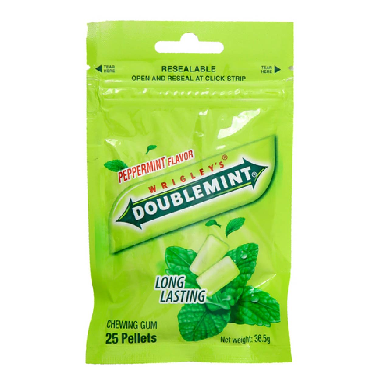 Wrigleys Doublemint Peppermint Chewing Gum Resealable 25pellets