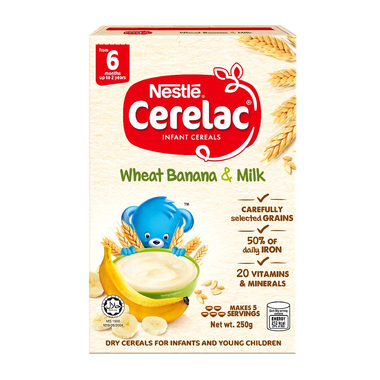 Nestle Cerelac Infant Cereals Wheat Banana and Milk 250g
