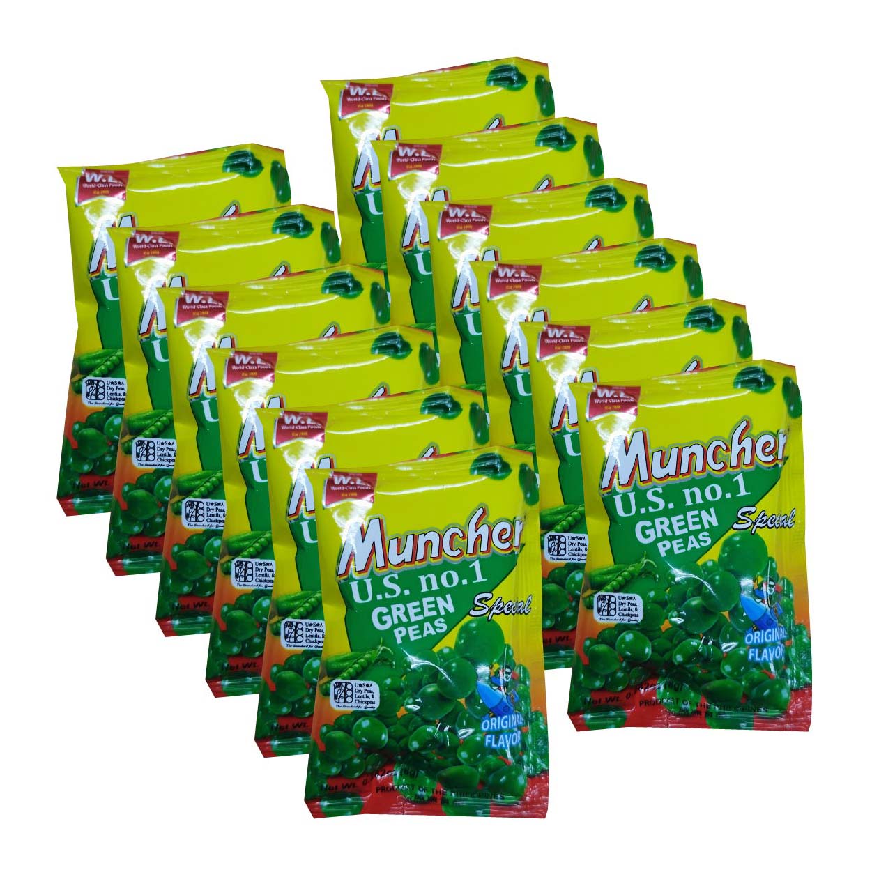 Muncher Green Peas Original 12x10g